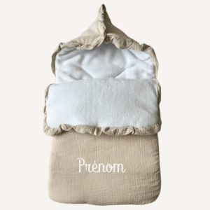 Chancelière polaire en gaz de coton beige