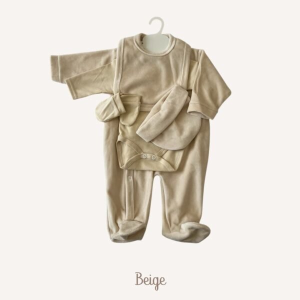 Tenue de naissance velours (5 pièces) – Image 3