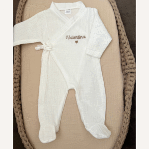 Pyjama cache coeur gaze de coton