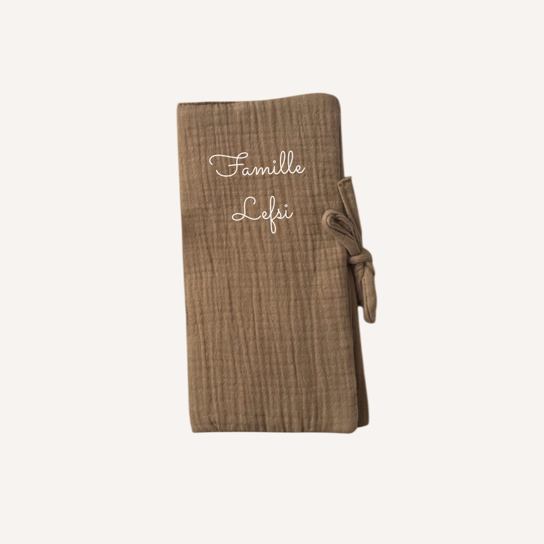 Protège livret de famille marron