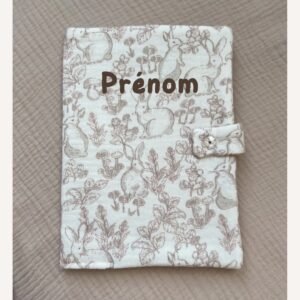 Protège carnet de santé Lapinou brun