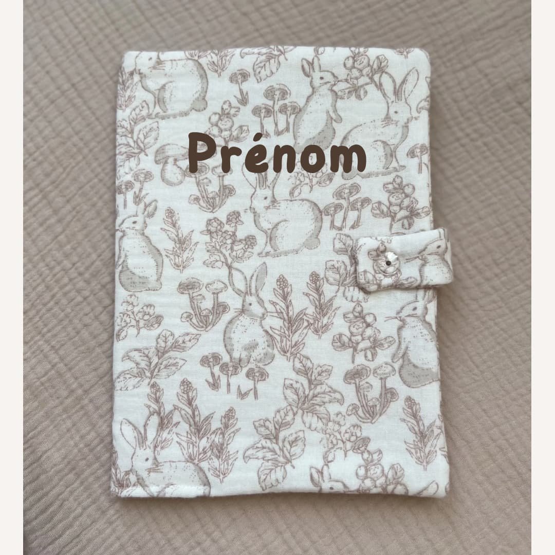 Protège carnet de santé Lapinou brun