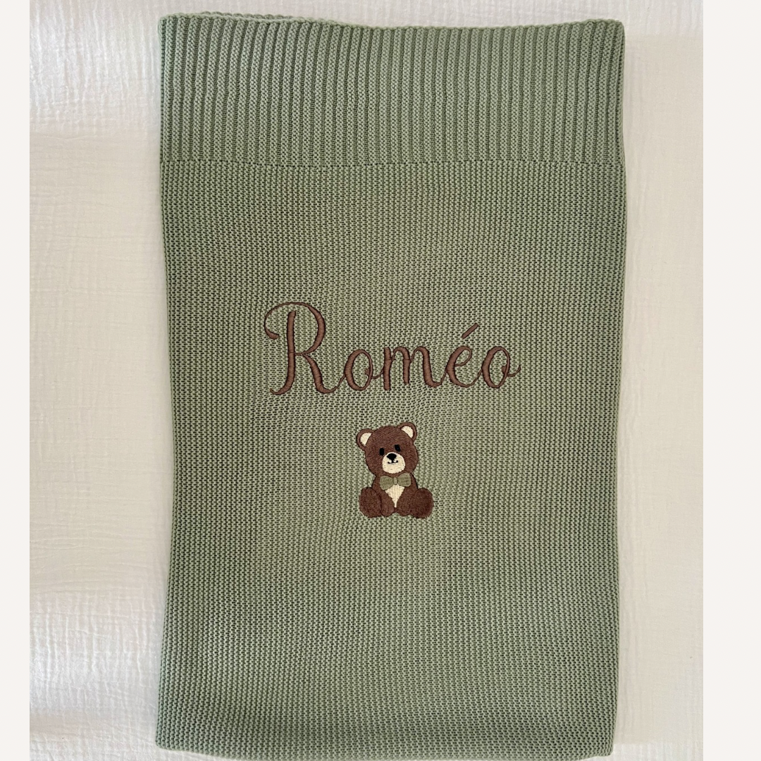 Couverture maille tricot (plusieurs coloris)