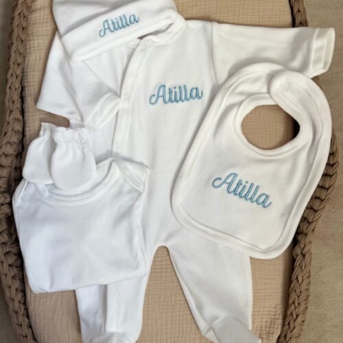 Tenue naissance 5 pcs - velours (plusieurs coloris)